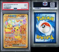 2024 POKEMON SSP EN-SURGING SPARKS HYPER RARE #247 PIKACHU EX PSA 9 - Image 3