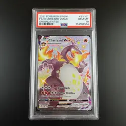 PSA 10 Charizard Vmax SV107/SV122 Shining Fates Holo Graded Pokemon Card - Image 1