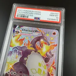 PSA 10 Charizard Vmax SV107/SV122 Shining Fates Holo Graded Pokemon Card - Image 2