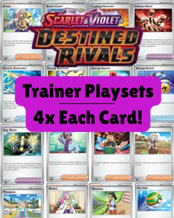 DESTINED RIVALS -- Pokemon Trainer Card Playsets -- 4x Each Card -- Pokemon TCG - Image 1