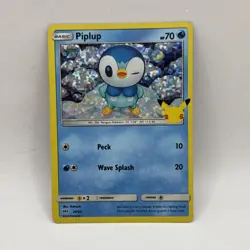Pokemon TCG 25th Anniversary McDonalds Promo Card - Piplup 20/25 Holo 2021 HP - Image 1