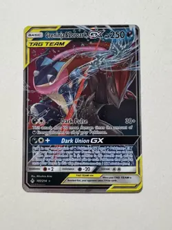 Pokemon TCG Greninja & Zoroark GX Holo Ultra Rare Card 107/214 Unbroken Bonds - Image 1
