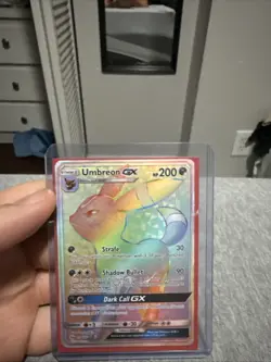 Umbreon GX Secret Rainbow Rare Card 154/149 Sun & Moon Base Set - Image 1