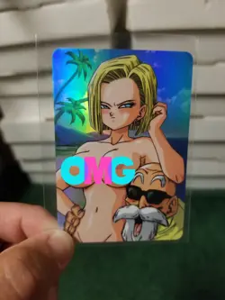 RARE ANDROID 18 DRAGON BALL SEXY WAIFU FOIL ANIME CARD - Image 1