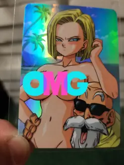 RARE ANDROID 18 DRAGON BALL SEXY WAIFU FOIL ANIME CARD - Image 3