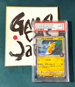 PSA 10 Pokemon Card Playing in the Sea Pikachu Surfing 392/SM-P 2019 Japanese - Image 1