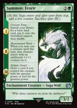 Summon: Fenrir FOIL Final Fantasy MTG NM - Image 1