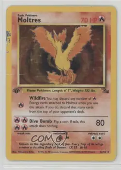 Moltres Holo 1st Ed. Pokemon Fossil #12 1999 10cj - Image 1