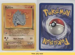 Rhyhorn Pokemon Jungle #61 1999 READ fm0 - Image 3