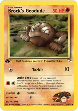 Brock's Geodude (1st Edition) 38/132 - Gym Heroes - Pokemon TCG English Vintage - Image 1