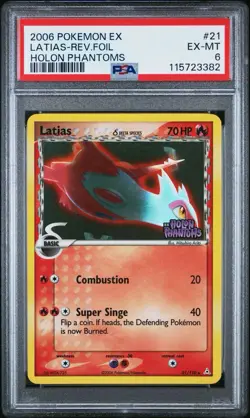 2006 Pokemon EX Holon Phantoms Latias Reverse Holo 21/110 #21 PSA 6 - Image 1