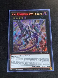 Yugioh 1x Arc Rebellion Xyz Dragon PHRA-EN041 Secret Rare NM - Image 1