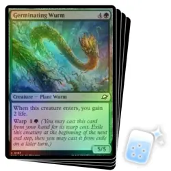 FOIL GERMINATING WURM X4 Edge Of Eternities EOE Magic MTG MINT CARD - Image 1