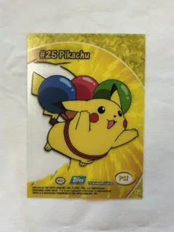 2000 Topps Pokémon TV Animation - PC1 - #25 Pikachu - Clear Card - Image 2