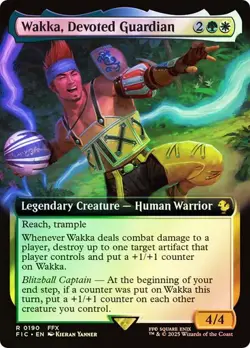 MAGIC FINAL FANTASY WAKKA DEVOTED GUARDIAN (EXTENDED ART FOIL) R 190 FIC MTG - Image 1