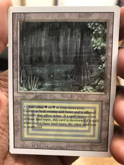 MTG English Bayou lightly Played Normal Revised Magic The Gathering Dual Land - Image 1