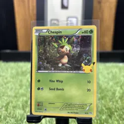 Chespin - 6/25 - 2021 Pokemon 25th Anniversary McDonalds Promo Holo - Image 1