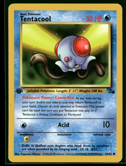 Pokemon TCG | Fossil Set | Tentacool | 1st Edition | NM #2 - Image 1