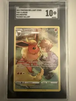 2022 POKEMON BRILLIANT STARS TG01 FLAREON HOLOGRAPHIC TRAINER GALLERY! GRADE 10! - Image 1