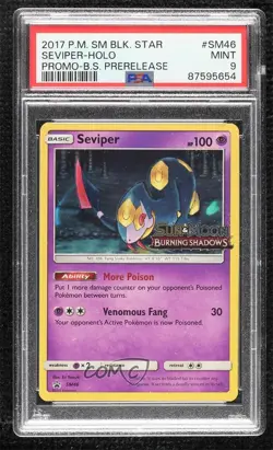 Seviper (Burning Shadows Prerelease) Pokemon Sun & Moon Black Star Promo 14dq - Image 1