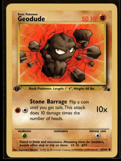 Pokemon TCG | Fossil Set | Geodude | 41/62 | 1st Edition | NM - Image 1