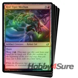 Foil Red Tiger Mechan X4 M/NM Magic: The Gathering MTG Edge Of Eternities - Image 1