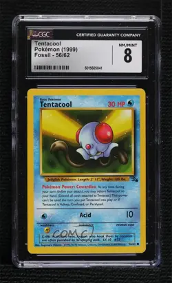 Tentacool Pokemon Fossil CGC 8 1999 07mp - Image 1