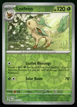 Leafeon Reverse Holo NM 005/131 SV: Prismatic Evolutions Pokemon - Image 1