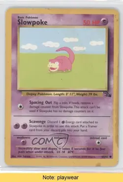 Slowpoke Pokemon Fossil #55 1999 READ 2r3 - Image 1