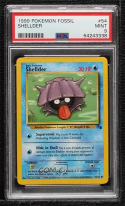 Shellder Pokemon Fossil PSA 9 MINT 1999 2f4 - Image 1