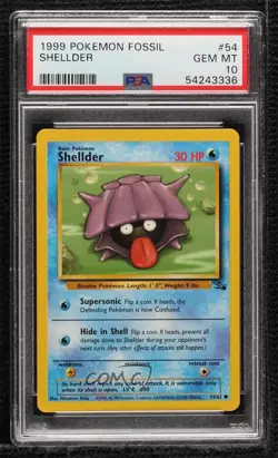 Shellder Pokemon Fossil PSA 10 GEM MT 1999 2f4 - Image 1