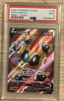 Pokemon TCG Falinks V Full Art SWSH02 Rebel Clash 185/192 Ultra Rare PSA 9 - Image 1