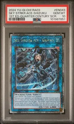 PSA 10 YUGIOH Sky Striker Ace-Shizuku (Quarter Century Secret Rare) RA03-EN043 - Image 1