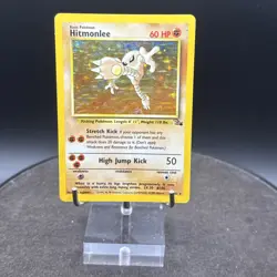 Hitmonlee Holo Fossil 7/62 Unlimited Holo Rare Wotc Pokemon Card Vintage - Image 2