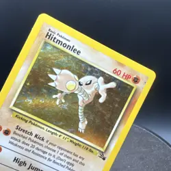 Hitmonlee Holo Fossil 7/62 Unlimited Holo Rare Wotc Pokemon Card Vintage - Image 3