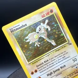 Hitmonlee Holo Fossil 7/62 Unlimited Holo Rare Wotc Pokemon Card Vintage - Image 5