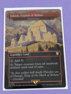 MTG: LOTR: Edoras, Capital of Rohan - Hammerheim Borderless Foil #0518 Rare - NM - Image 1