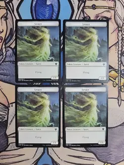 4x Insect (Flying, Deathtouch) / Spirit Dual-Sided Tokens NM/M C20 MTG Magic - Image 2