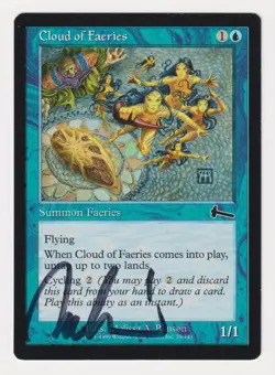 Signed Cloud of Faeries MP Urza's Legacy Artist Melissa A. Benson 1999 MTG Magic - Image 1