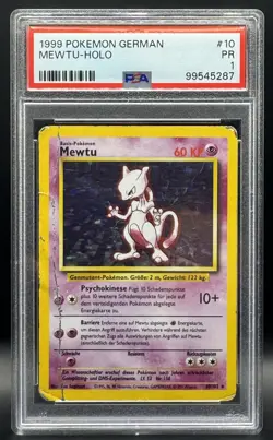 Pokemon TCG PSA 1 Mewtwo Mewtu German Base Set Holo 10/102 *POP 6* - Image 1