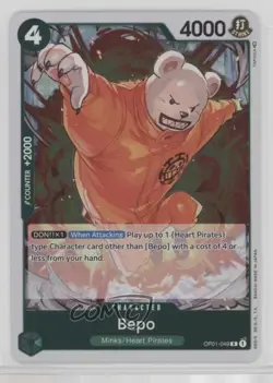 2022 One Piece Card Game: Romance Dawn OP01 R (Errata) Bepo #OP01-049 0y59 - Image 1