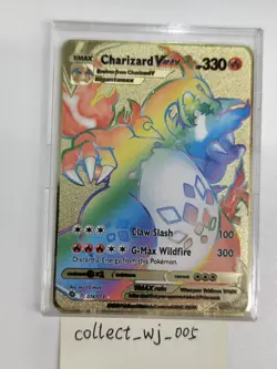 Charizard VMAX Rainbow Gold Metal Pokemon Card Collectible/Gift/Display - Image 3