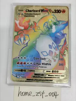 Charizard VMAX Rainbow Gold Metal Pokemon Card Collectible/Gift/Display - Image 3