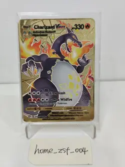 Charizard VMAX Purple Gold Metal Pokemon Card Collectible/Gift/Display - Image 1