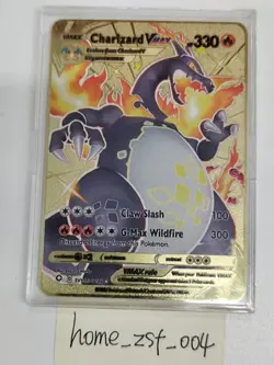 Charizard VMAX Purple Gold Metal Pokemon Card Collectible/Gift/Display - Image 3