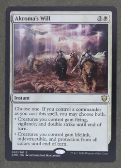 Mtg Akromas Will 003 Regular White Commander Legends; M/NM - Image 1
