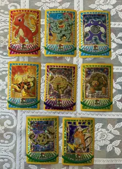Pokemon Vending Topps Sticker Cards. Raichu And More. NM. Bundle Of 8 Cards. - Image 1