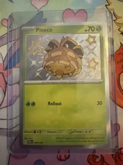 Pineco 099/091 Paldean Fates BABY SHINY Rare Holo Pokemon TCG - Image 1