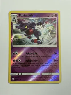 Toxicroak - 55/147 - Rare - Reverse Holo NM, English Pokemon Sun & Moon Burning - Image 1