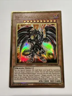 YUGIOH Red-Eyes Darkness Metal Dragon MGED-EN009 GOLD - Image 1